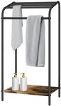 Relaxdays Handtuchst&auml;nder mit Ablage, HBT 79,5x41,5x28,5cm, Industrial, 4 Stangen,