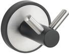 WENKO UV-Loc&reg; Wandhaken Duo Udine, Doppel-Badhaken aus geb&uuml;rstetem & schwarz...
