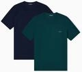 Man's Bold Monogram 2-Pack Crew Neck T-Shirt Blue M Fitted Fit, blau, M