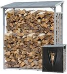 QUICK STAR Aluminium Kaminholzregal Au&szlig;en 143 x 70 x 185 cm Mit Wetterschutz