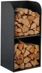 Relaxdays Kaminholzregal, HBT 80x40x30 cm, 2 F&auml;cher, Brennholzregal f&uuml;r Feuerholz,