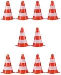 Relaxdays 40 x Warnkegel im Set, stapelbar, Verkehrsh&uuml;tchen, im Schn&uuml;rbeutel,
