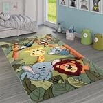 Paco Home Kinderteppich Kinderzimmer Dschungel Tiere Giraffe L&ouml;we AFFE Nilpferd