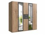 luma-home Dreht&uuml;renschrank Kleiderschrank B225/H208/T58 cm mit 2 mittigen