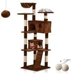 Rohrschneider Kratzbaum Marley, Katzenkuschelnest, Sisal und Pl&uuml;sch (Braun)