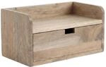 FineBuy Nachtkonsole f&uuml;r Wandmontage 45x30cm Akazie Massivholz Braun -...