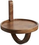 FineBuy Wandregal 30x33x30 cm Mango Massivholz H&auml;ngeregal Rund Modern, Design