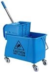 Relaxdays Reinigungswagen, 2-Kammer-System, Putzwagen mit Presse, Mopphalter,...