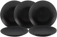 Spetebo Feinkeramik Kuchenteller 21 cm schwarz matt - 6er Set - Porzellan
