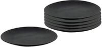 Spetebo Feinkeramik Speiseteller 26 cm schwarz - 6er Set - Porzellan Hauptteller