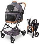 WonderFold P2 Haustierwagen f&uuml;r Hunde und Katzen mit abnehmbarem Tragekorb,...