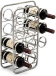 FineBuy Weinregal 34x15x47 cm Metall Silber f&uuml;r 11 Flaschen