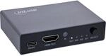 Inline HDMI 2.1 Switch 3-Fach, Umschalter f&uuml;r 8K 60Hz und 4K 144Hz, 3 In 1 Out
