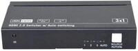 Vivolink HDMI switcher 3x1 4K@60Hz with CEC and IR ., VLSW131