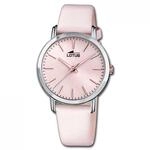 Lotus Damen Uhr Analog aus Rosa Leder - Quarzwerk - Mineralglas hochresistent - 5 ATM