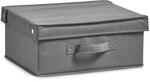 Zeller 14605 Aufbewahrungs Box mit Deckel, faltbar, Vlies, Stoff, grau, 33 x 28...