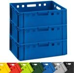 3 Fleischkisten E2 Blau Euroboxen Stapelkisten Lagerkisten 60x40x20 cm Set