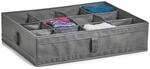Zeller 14604 Aufbewahrungs Box, 12 F&auml;cher, faltbar, Vlies, Stoff, grau, 44 x 34 x 11