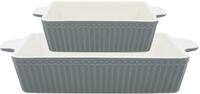 [W2023/02] Dishes Alice stone grey rectangular set of 2 small