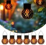 Solar Mini H&auml;ngeleuchten 9 x 7 cm mit Flammeneffekt - 6er Set - LED Laternen...