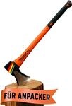 TronicXL Axt Beil 2000 g Spaltaxt gro&szlig; - Vibrationsarmer Stiel aus Fiberglas -