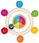 goki 65366 Greifling Regenbogenrad &ndash; Babygreifling aus Holz mit Gl&ouml;ckchen...
