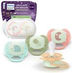 Philips Avent Ultra Soft Schnuller f&uuml;r die Nacht &ndash; kiefergerecht, Babys 0&ndash;6