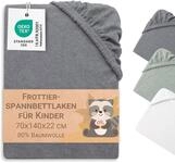 ZOLLNER Frottier-Spannbettlaken f&uuml;r Kinder in 70x140cm - Stegh&ouml;he bis 22cm -