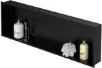 LuxeBath Wandnische aus Edelstahl, 90x30x10 cm, Schwarz, Duschnische mit Rahmen,