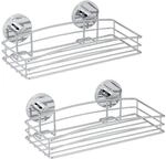 WENKO Vacuum-Loc&reg; Wandablage, 2er Set, Ablage im offenen Drahtkorb-Design aus
