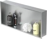 LuxeBath Wandnische aus Edelstahl, 60x30x10 cm, Silber, Duschnische mit Rahmen,