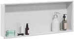 vidaXL Duschnische Wei&szlig; 75 x 30 x 9,5 cm Edelstahl, Modernes Badezimmer-Design,