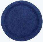 Homescapes Runde Badematte dunkelblau, Premium Badvorleger 80 cm, Badteppich