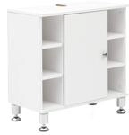 FineBuy Waschbeckenunterschrank 60 x 64 x 32 cm mit T&uuml;r & 6 Ablagef&auml;cher...