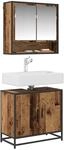vidaXL Waschbeckenschrank Altholz 65 x 33 x 60 cm Holzwerkstoff, Moderner,