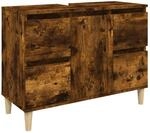 vidaXL Waschbeckenunterschrank R&auml;uchereiche 80x33x60 cm Holzwerkstoff