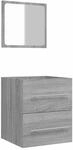 vidaXL Badschrank mit Spiegel, Unterschrank f&uuml;r Waschbecken Badezimmer,