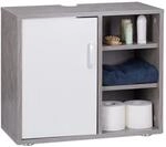 Relaxdays Waschbeckenunterschrank, eint&uuml;rig, Badschrank, Aussparung, 3 Ablagen,