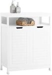 SoBuy BZR121-W Badkommode mit 2 T&uuml;ren Midischrank Kommode Badschrank Badm&ouml;bel