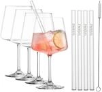 SCHOTT ZWIESEL After Work Drinks, Set mit 4 Cocktailgl&auml;sern, 4 Glastrinkhalmen...