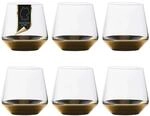 INTIRILIFE 6x Trinkglas mit goldfarbenem Boden - 350 ml F&uuml;llmenge - Wasser...