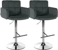 CLP Barhocker 2er Set mit Lehne Los Angeles, Barstuhl gepolstert Samt,...