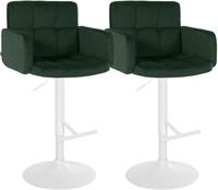 CLP Barhocker 2er Set mit Lehne Los Angeles, Barstuhl gepolstert Samt,...