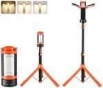 VEVOR Baustrahler LED mit Stativ, Arbeitsleuchte 8 Ah, wiederaufladbares