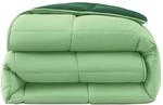 wometo Pl&uuml;sch Steppbett 155x220 Oeko-TEX Wende-Design gr&uuml;n & dunkelgr&uuml;n