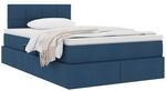 vidaXL Aufbewahrungsbett mit Matratze Blau 120 x 190 cm Holzwerkstoff, Modernes