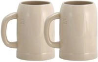 2er Set Grenzauer-Bierkrug Humpen 0,5 Liter mit Eichstrich Steinkrug