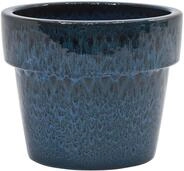 Dehner Blumentopf, rund, &Oslash; ca. 29 cm, H&ouml;he ca. 23 cm, Keramik, glasiert, blau