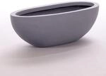 Elegant Einrichten Pflanzschale Fiberglas oval 51x23xH18cm grau.