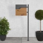 ECD Germany Standbriefkasten mit Zeitungsfach, Design Briefkasten mit Pfosten